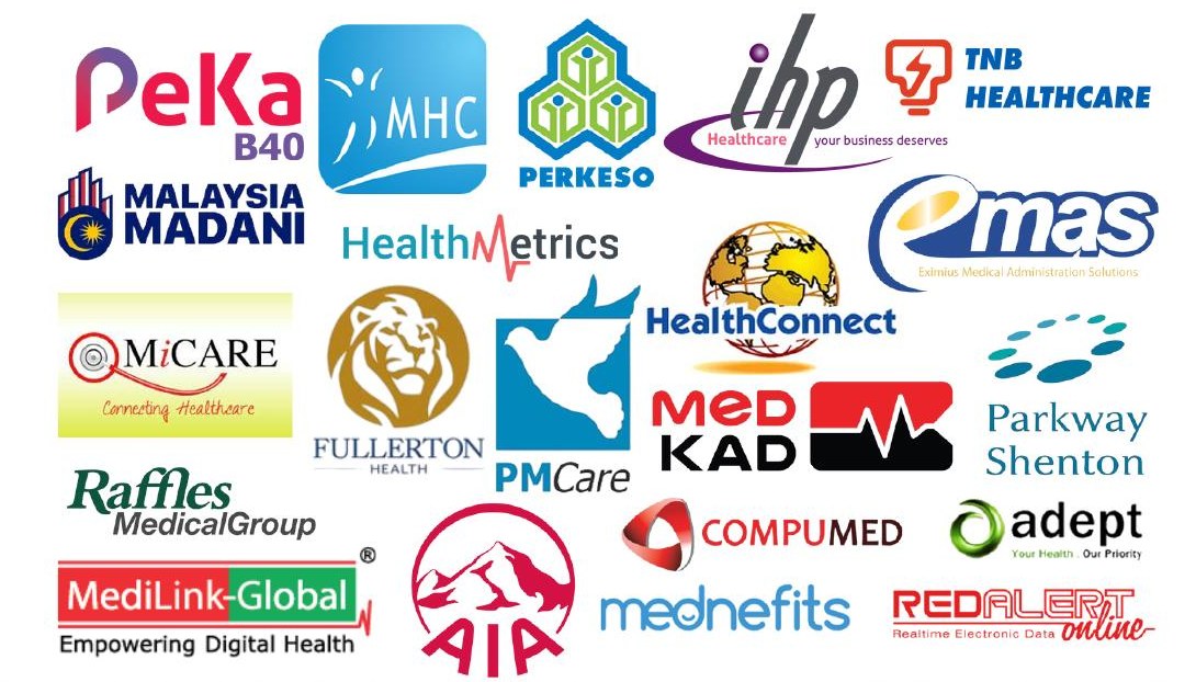 Panel and insurer logos accepted at Klinik MM Care Kangkar Pulai