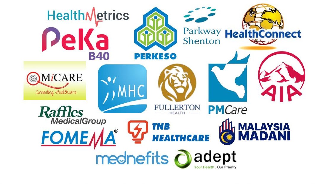 Panel and insurer logos accepted at Klinik MM Care Masai